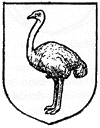Heraldic Ostrich, Owl, Swan, Popinjay: Heraldicostrich